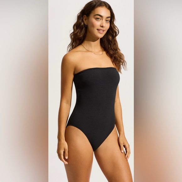 Seafolly strapless bandeau one piece swimsuit 10 - Picture 1 of 7